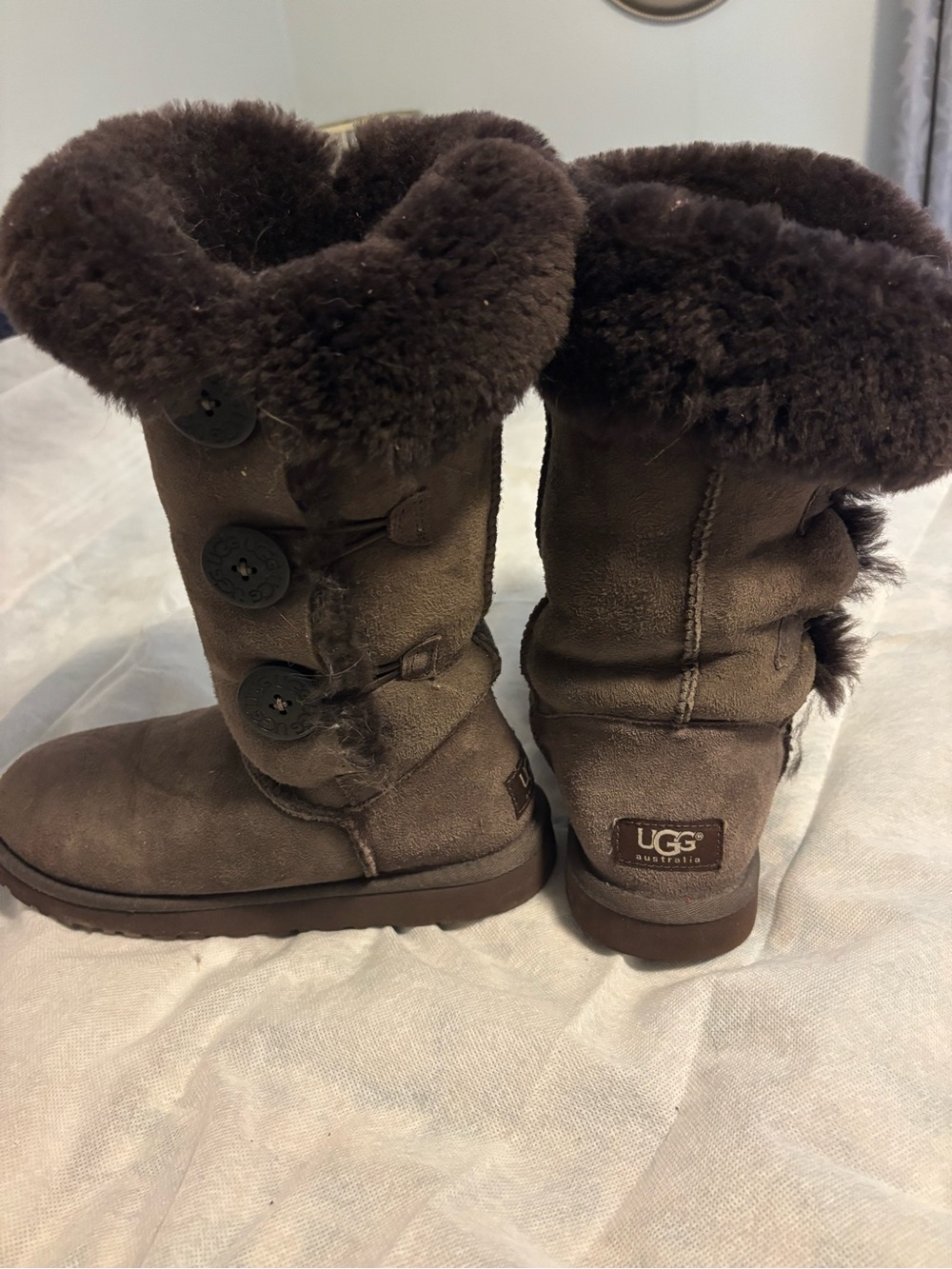 UGG Women’s Triple Button Cozy Boot in Brown